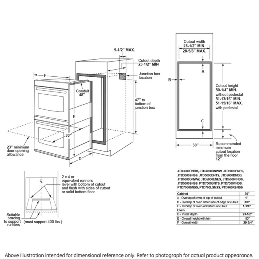 GE-PTD7000BNTS-Dimensional
