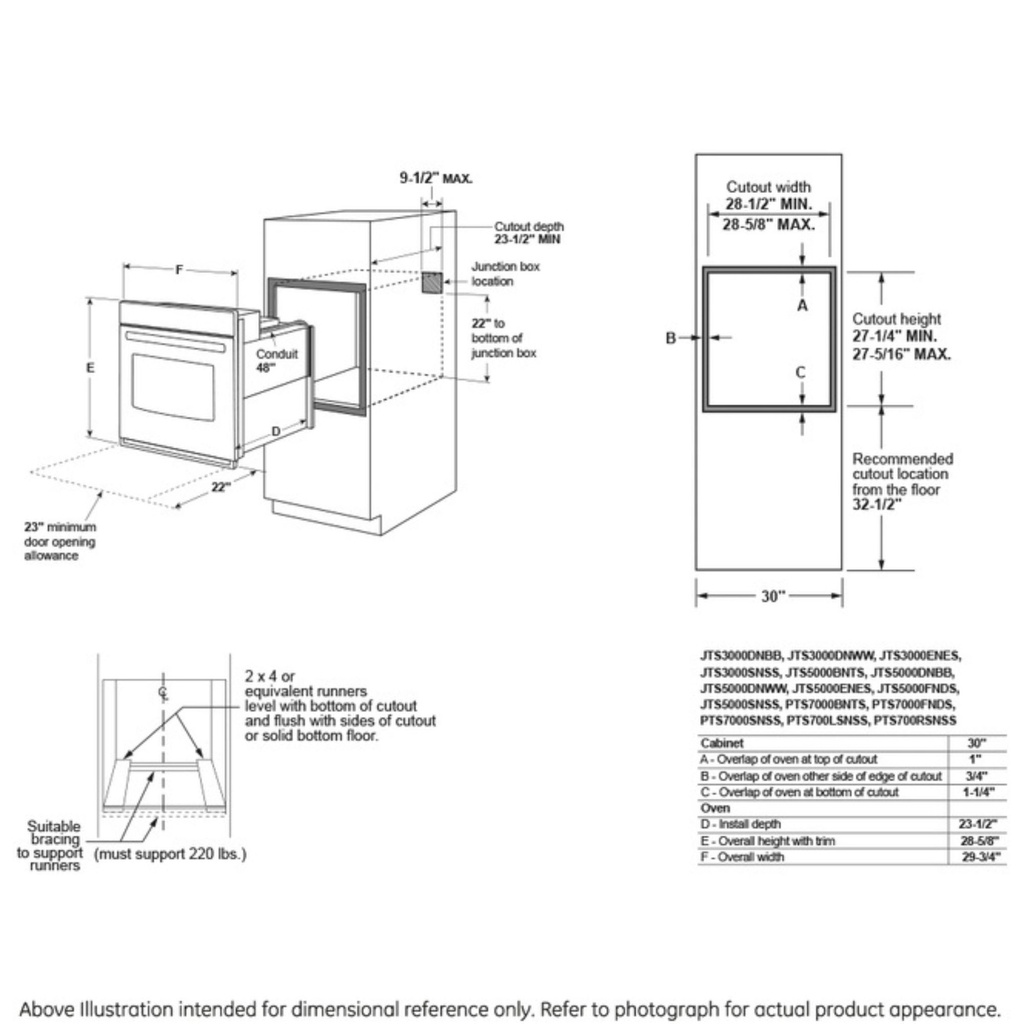PTS7000SNSS dimensional diagram
