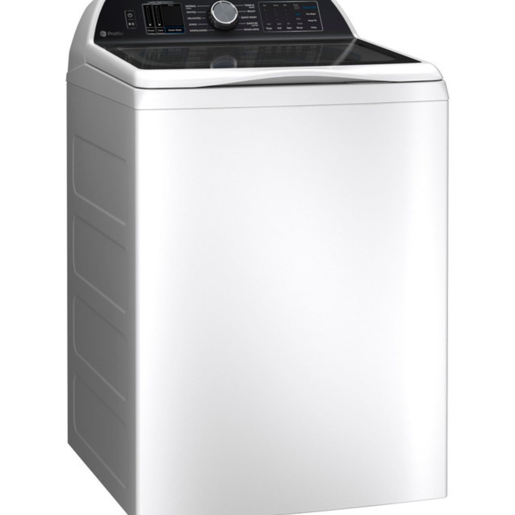 GE-PTW705BSTWS-Side view 5.3 cu. ft. Capacity Washer with Smarter Wash