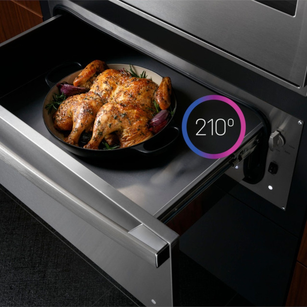 PTW9000SPSS warming drawer with roasted chicken