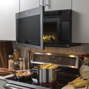 GE-PVM9005SJSS-Modern Kitchen with Cooking Stove and Open Microwave