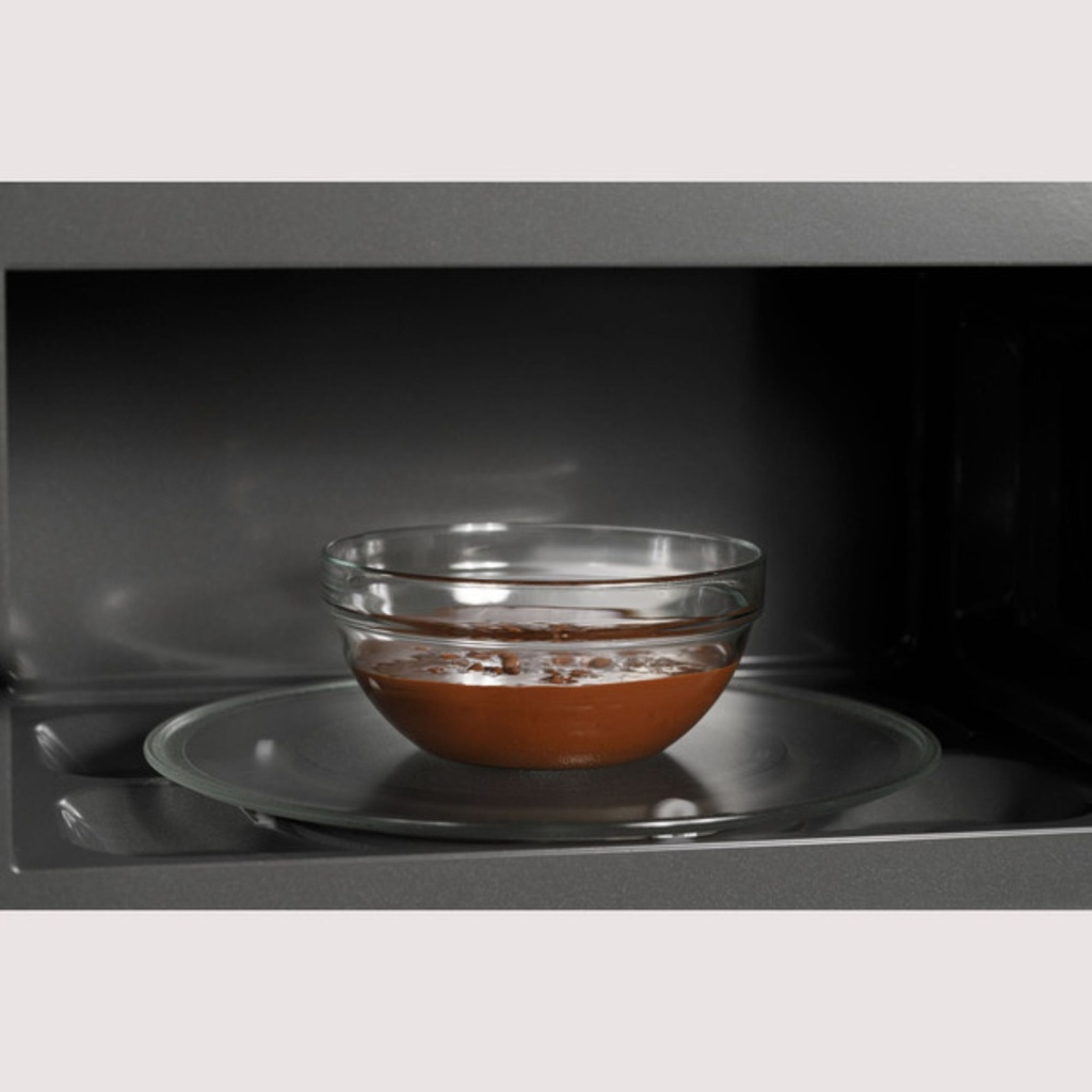 GE-PVM9215SKSS-melted chocolate inside a microwave oven