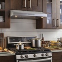 GE-PVX7300SJSS-modern kitchen setup with a stainless steel range hood