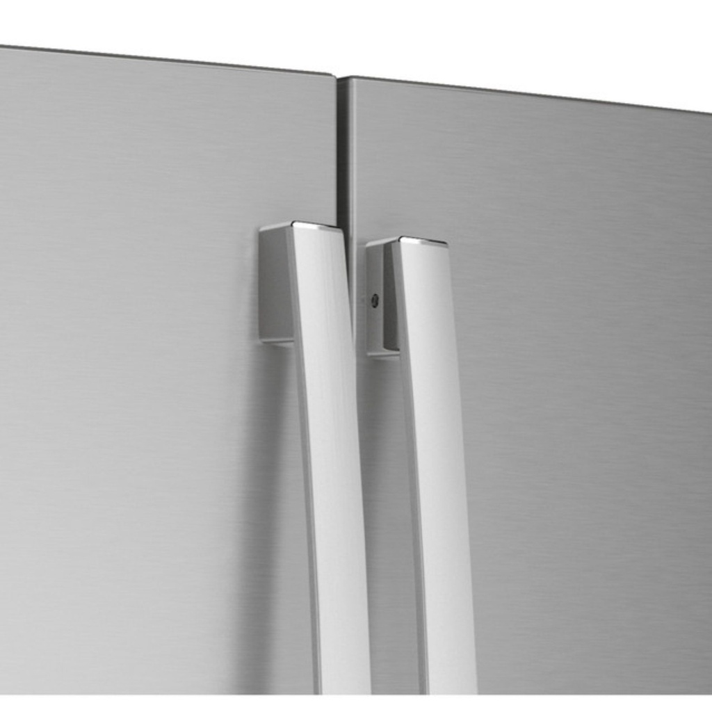 GE-PWE23KYNFS-Modern Refrigerator Handles Close-Up