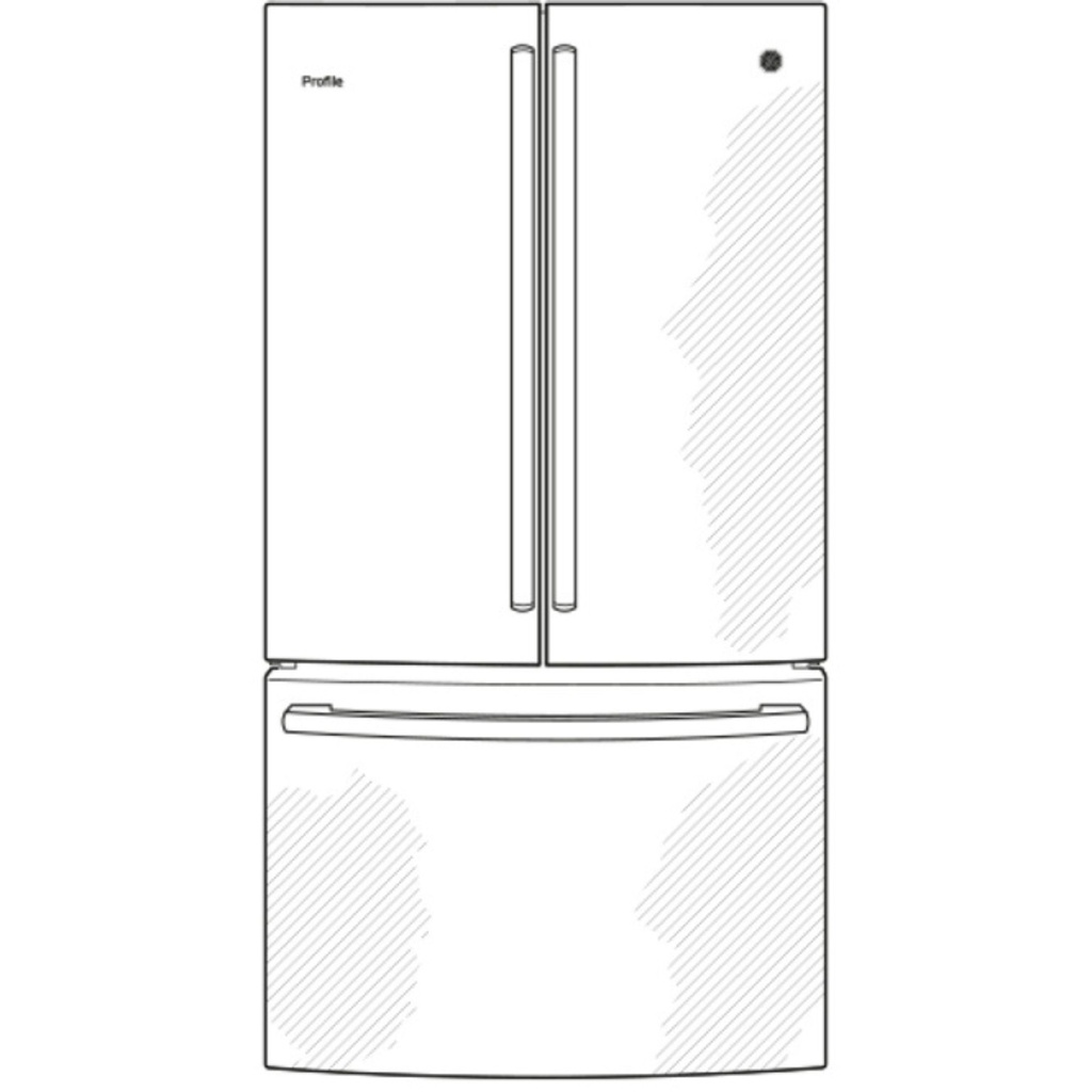 GE-PWE23KYNFS-Diagram of 23.1 Cu. Ft. Counter-Depth Fingerprint