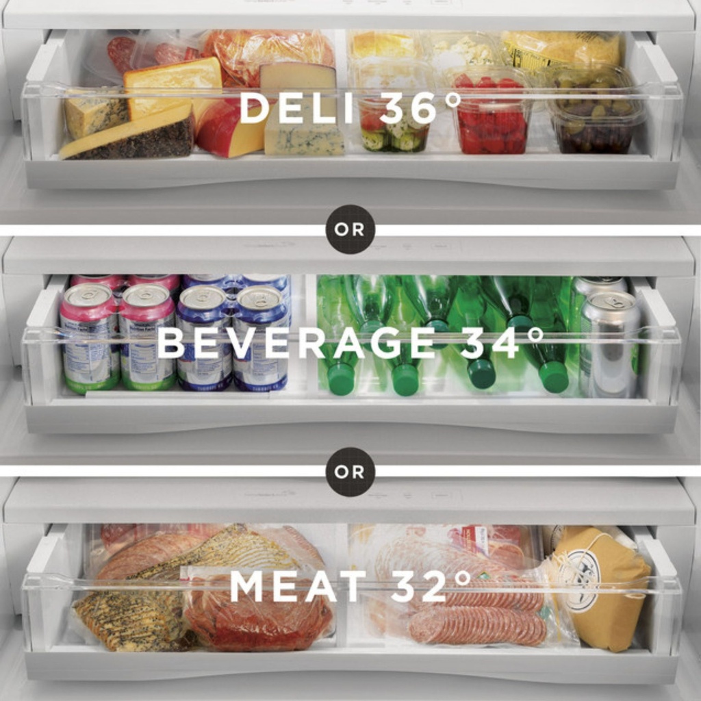 GE-PYD22KYNFS-Full-width electronic temperature-controlled drawer with LED lights