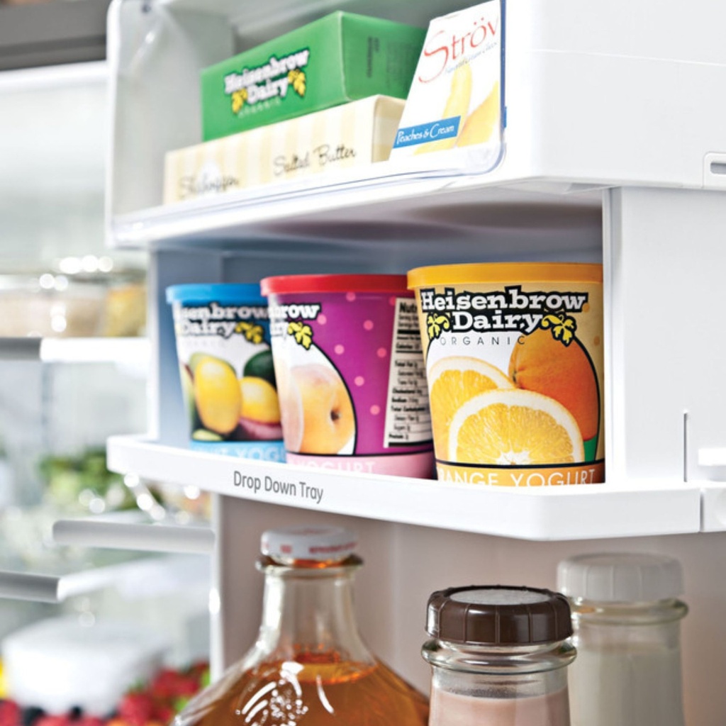 GE-PYE22KBLTS-Refrigerator Door with Dairy and Beverage