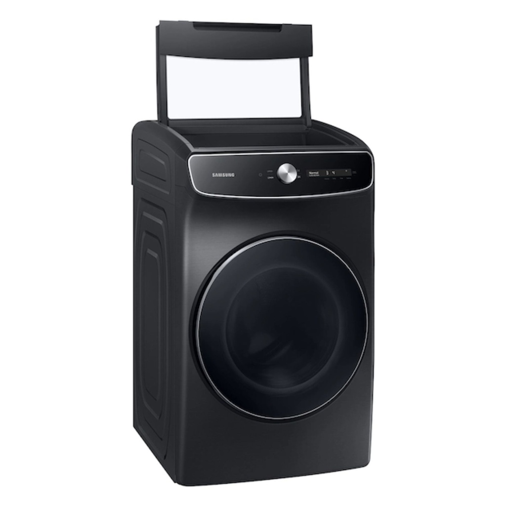 Samsung-DVE60A9900V-left angle view with lid open