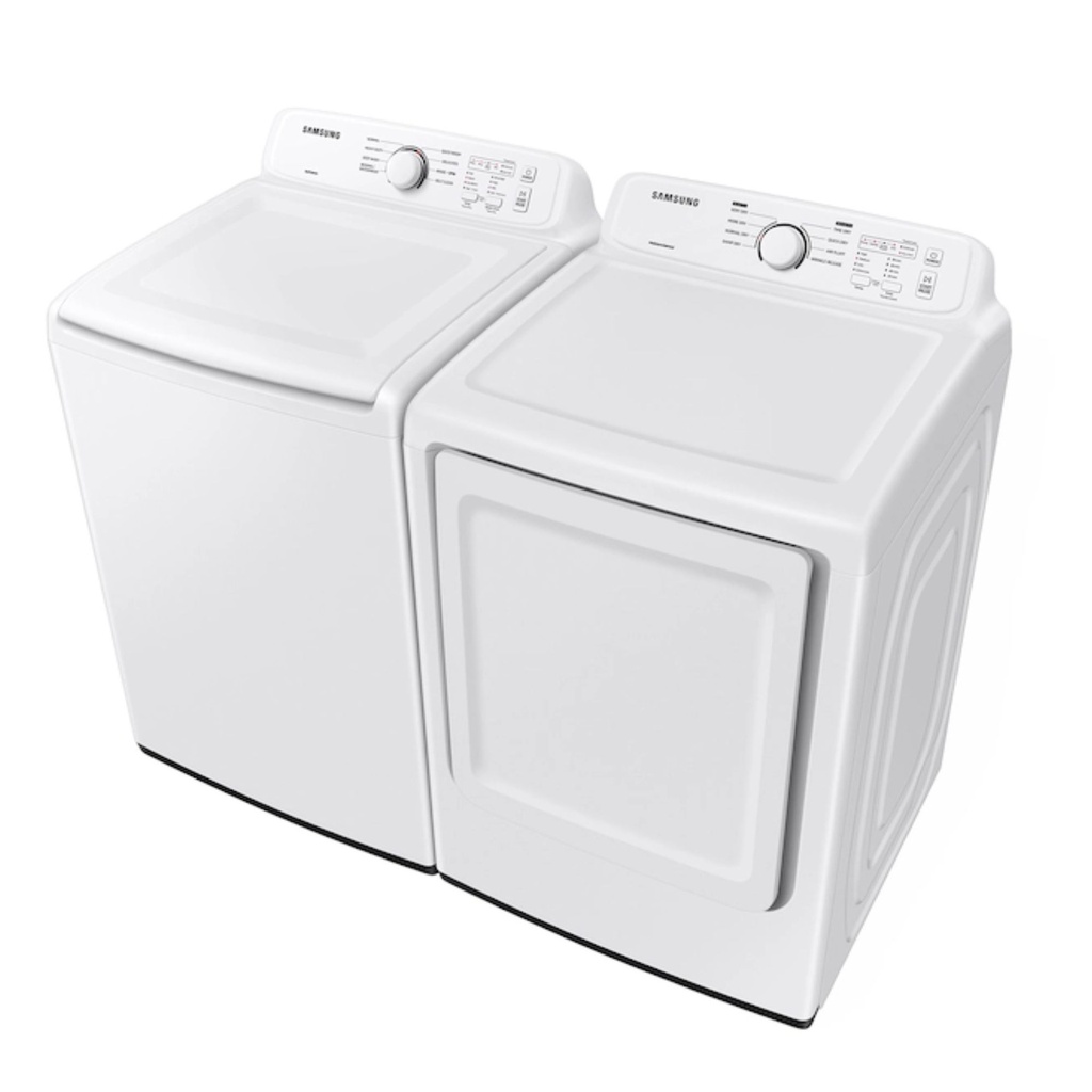 Samsung-DVG41A3000W-right angle view with matching washer