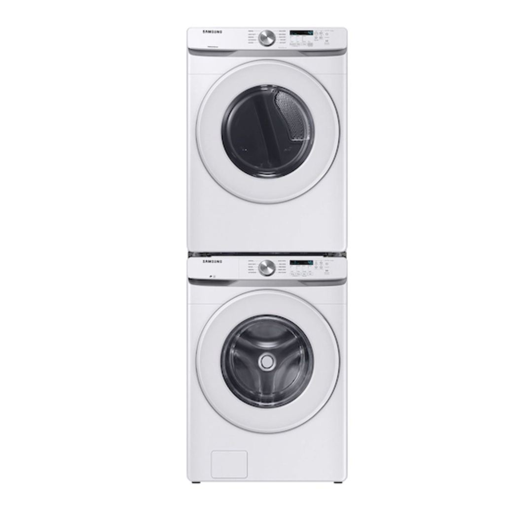 Samsung-DVG45T6000W-verticle view with matching washer