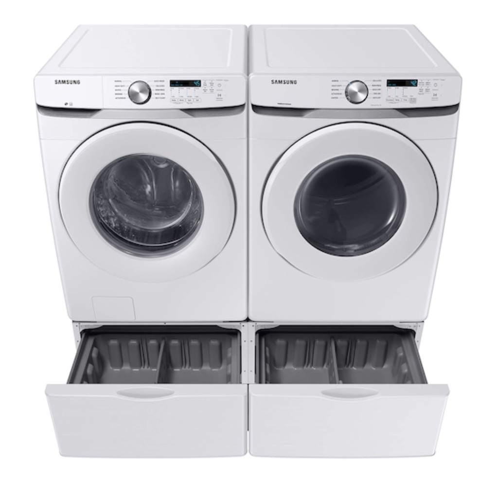 Samsung-DVG45T6000W-top tilted view with drawer open