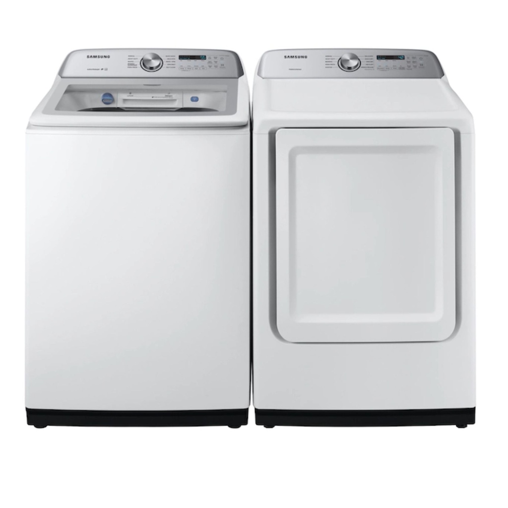 Samsung-DVG50R5200W-front view with matching washer