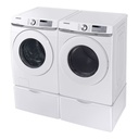 Samsung-DVG51CG8000W-right angle view with matching washer