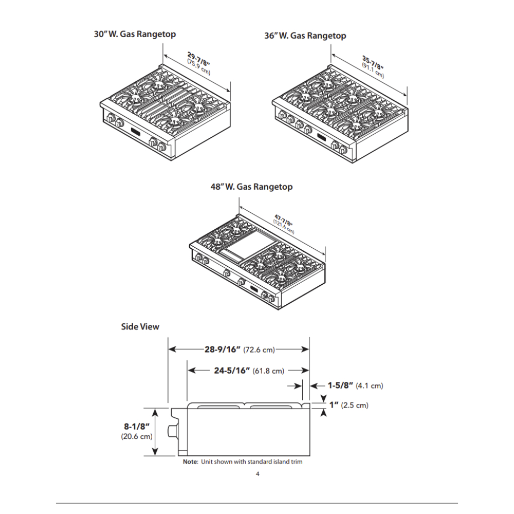 Viking-VRT7366BSS-Dimension