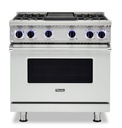 Viking VGR73624G 7 Series 36 inch Freestanding Gas Range with 4 Sealed Elevation Burners and Griddle, 5.1 cu. ft. Oven Capacity, Gourmet-Glo Gas Infrared Broiler 