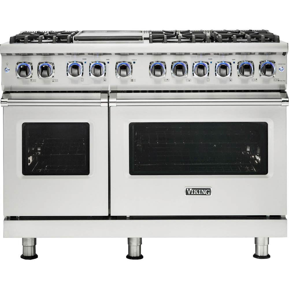 Viking VGR74826G 7 Series 48 inch Sealed Burner Gas Range with 6 Elevation Burners and Griddle, 6.1 cu. ft. Total Oven Capacity, Gourmet-Glo Gas Infrared Broiler