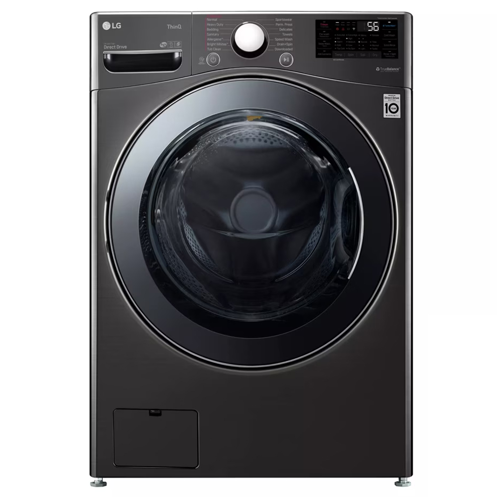 LG WM3998HBA 27 inch All-in-One Washer Dryer Combo with 4.5 cu. ft. Capacity, ColdWash, TurboWash Technology in Black Steel