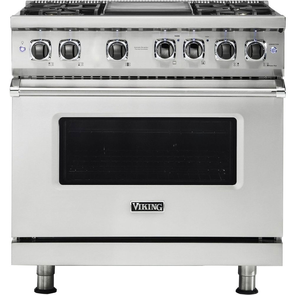 Viking VDR5364G 5 Series 36 inch Dual Fuel Range with 4 Sealed Burners and Griddle