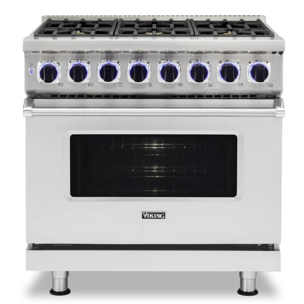 Viking VDR73626B 7 Series 36 inch Dual Fuel Range with 6 Sealed Elevation Burners, 5.6 cu. ft. Oven Capacity, Gourmet-Glo Infrared Broiler