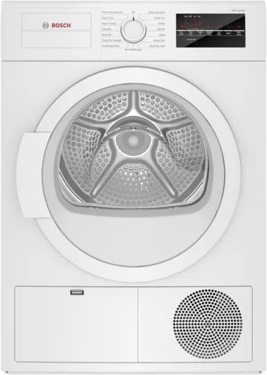 Bosch WTG86403UC 300 Series 24 inch Ventless Compact Dryer with 4 cu. ft. Capacity, Wrinkle Block, Energy Star, in White 