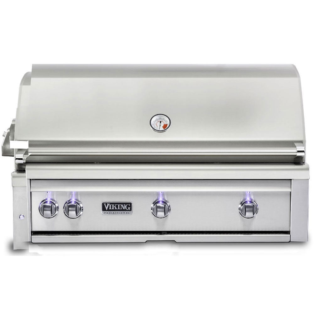Viking VQGI5421 5 Series 42 inch Built-in Grill with Two Cast Brass Burners and One ProSear Burner, Dual Position Rotisserie, Rear Infrared Burner, in Stainless Steel