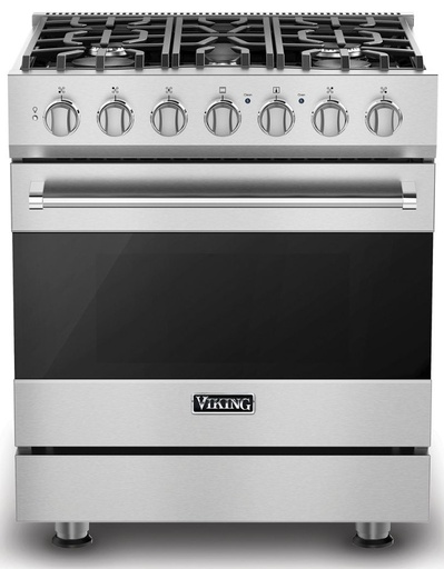 [RVDR33025BSS] Viking RVDR33025B 3 Series 30 inch Dual Fuel Range with 5 Burners, 4.7 cu. ft. Oven Capacity and Self-Cleaning (Stainless Steel, Natural Gas)
