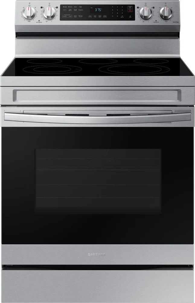 Samsung NE63A6511S 30 inch Smart Freestanding Electric Range with 5 Elements, 6.3 cu. ft. Oven Capacity, Convection, Air Fry Mode, Steam Clean
