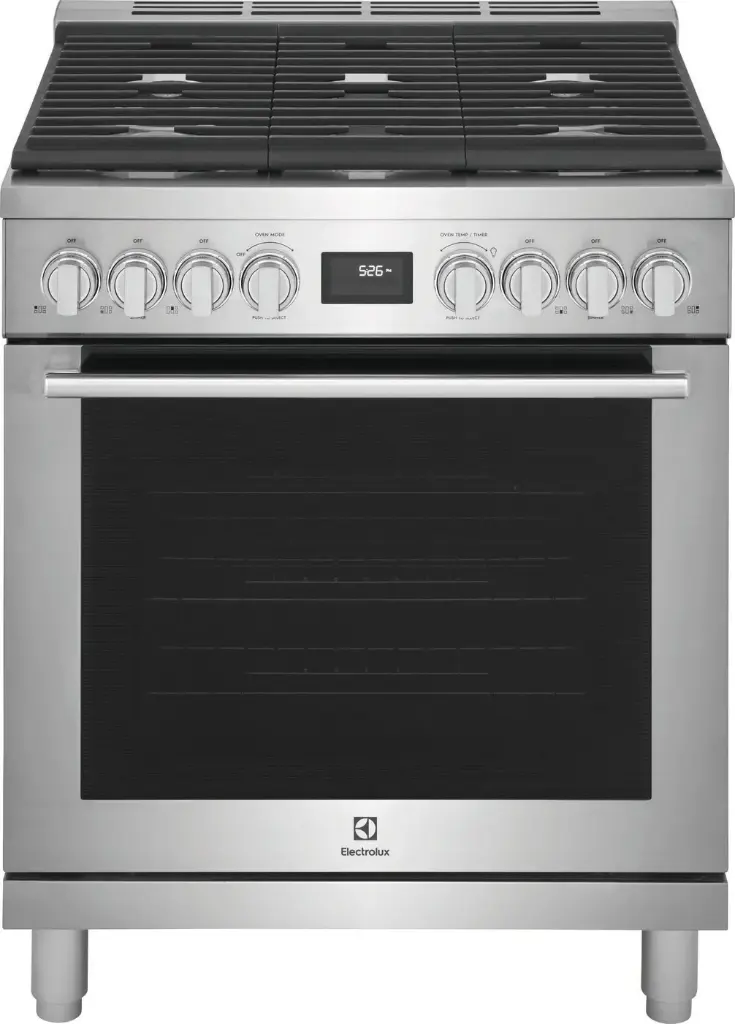 Electrolux ECFD3068AS 30 inch Dual-Fuel Freestanding Range with 5 Burners Including 2 Brass Burners, 4.6 cu. ft. Oven Capacity, True Convection, in Stainless Steel