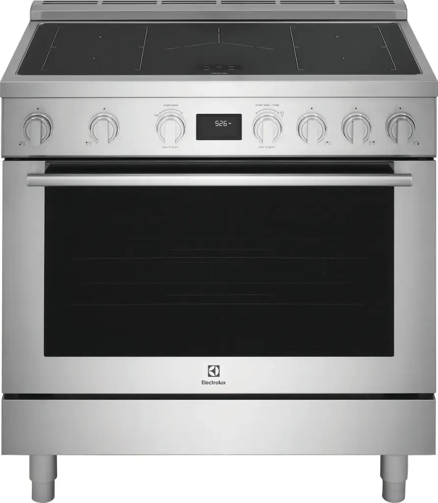 Electrolux ECFI3668AS 36 inch Induction Freestanding Range with 4.4 cu. ft. Oven Capacity, Bridge Feature, Temperature Probe, in Stainless Steel 