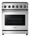 Thor Kitchen LRG3001U 30 inch Freestanding Professional Gas Range with 4 Sealed Burners, 4.55 cu. ft. Oven Capacity, Storage Space, Continuous Grates in Stainless Steel