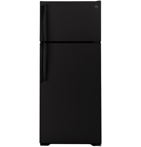 [GTS18HGNRBB] GE GTS18H 28 inch Top Freezer Refrigerator with 17.5 cu. ft. Capacity, LED Lighting, Edge-to-Edge Glass Shelves and Crisper (Black)