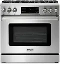 Thor Kitchen TRG3601 36 inch Freestanding Gas Range with Tilt Panel, 6 Burners, 6 cu. ft. Oven Capacity, in Stainless Steel