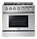 Thor Kitchen HRG3618U 36 inch Freestanding Professional Gas Range with 6 Burners, 5.2 cu. ft. Oven Capacity, in Stainless Steel