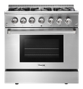 Thor Kitchen HRD3606U 36 inch Professional Dual Fuel Range with 6 Burners, 5.2 cu. ft. Oven Capacity, in Stainless Steel