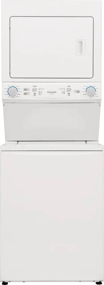 Frigidaire FLCE7523AW 27 inch Long Vent Stacked Laundry Center with 3.9 Cu. Ft Washer and 5.5 Cu. Ft. Electric Dryer, in White