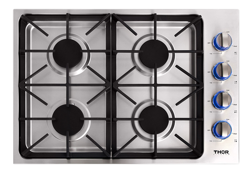 [TGC3001] Thor Kitchen TGC3001 30 inch Gas Cooktop with 4 Sealed Burners, Cooktop Control Type and Illuminated Knobs, in Stainless Steel
