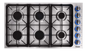 Thor Kitchen TGC3601 36 inch Gas Cooktop with 6 Burners, Cooktop Control Type and Wok Ring, in Stainless Steel