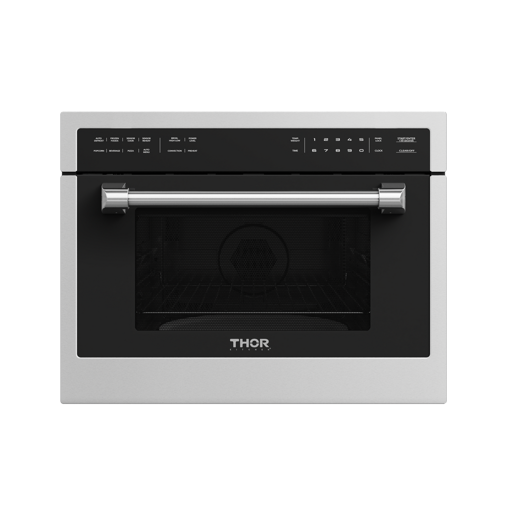 Thor Kitchen TMO24 24 inch Professional Microwave Speed Oven with 1.55 cu. ft. Stainless Steel Cavity, Full Touch Lcd and Cooking Options, in Stainless Steel