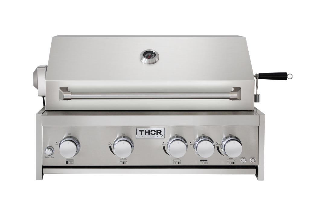 Thor Kitchen MK04SS304 32 inch Pro Style Built-In Liquid Propane Grill with Infrared Rotisserie Burner, in Stainless Steel