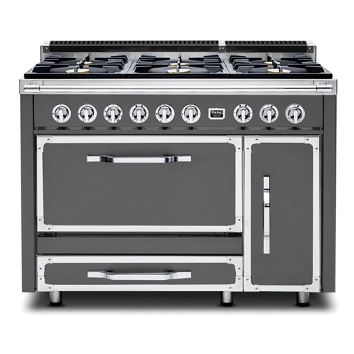 [TVDR4816BDG] Viking TVDR4816B Tuscany Series 48 inch Dual Fuel Range with 6 Sealed Burners and 6.2 cu. ft. Oven Capacity (Damascus Grey)