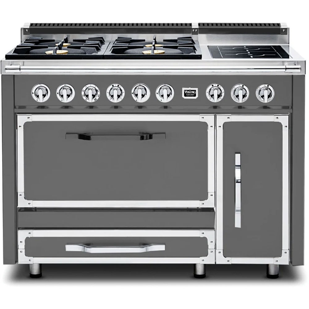 Viking TVDR4814I Tuscany Series 48 inch Dual Fuel Range with 4 Sealed Burners and 2 Induction Elements, and 6.2 cu. ft. Oven Capacity