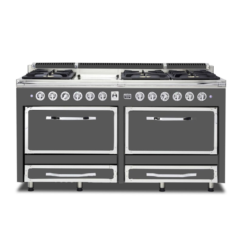 Viking TVDR6616G Tuscany Series 66 inch Dual Fuel Range with 6 Sealed Burners, Griddle Included, 7.6 cu. ft. Oven Capacity