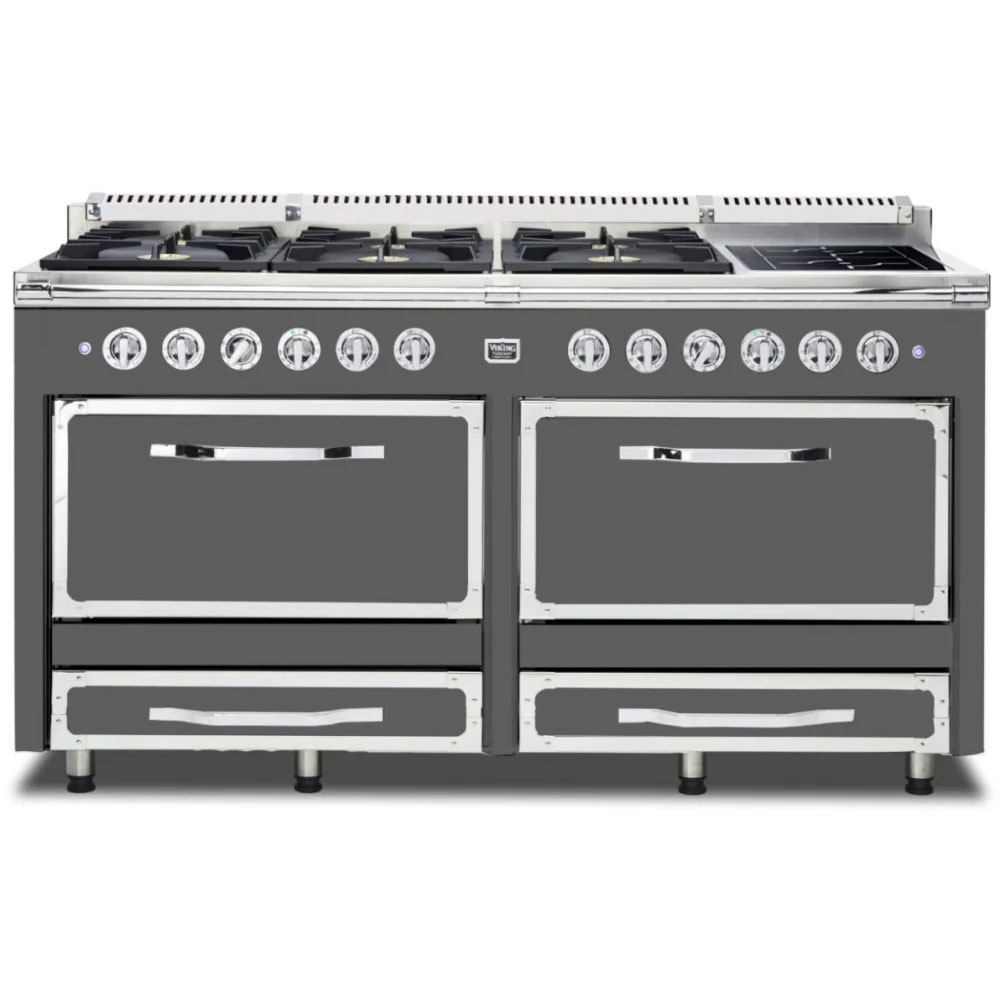 Viking TVDR6616I Tuscany Series 66 inch Dual Fuel Range with 6 Sealed Burners and 2 Induction Elements, and 7.6 cu. ft. Oven Capacity