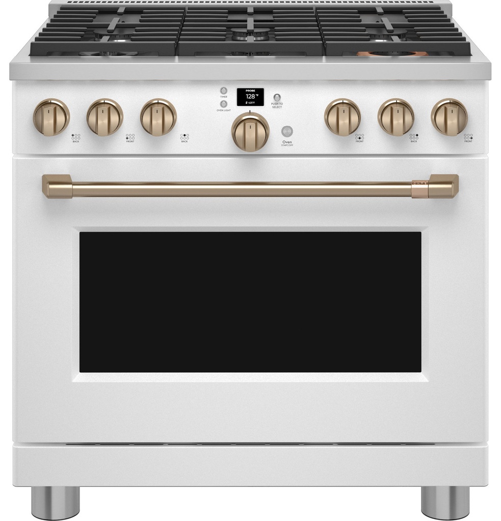 Cafe CGY366P 36 inch Smart Commercial Style Gas Range with 6 Burners, 6.2 cu. ft. Capacity, Precision Temperature Probe and ADA Compliant