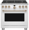 Cafe CGY366P 36 inch Smart Commercial Style Gas Range with 6 Burners, 6.2 cu. ft. Capacity, Precision Temperature Probe and ADA Compliant