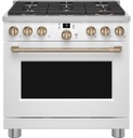 Cafe CGY366P 36 inch Smart Commercial Style Gas Range with 6 Burners, 6.2 cu. ft. Capacity, Precision Temperature Probe and ADA Compliant