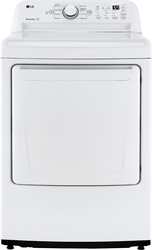LG DLE7000W 27 inch Electric Dryer with 7.3 cu. ft. Capacity, Sensor Dry, Aluminized Alloy Steel Drum, LoDecibel, FlowSense, Energy Star, in White