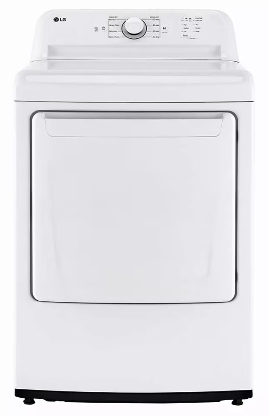 LG DLE6100 27 inch Electric Dryer with 7.3 cu. ft. Capacity, FlowSense, Sensor Dry, Reversible Door, Energy Star