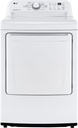 LG DLG7001W 27 inch Gas Dryer with 7.3 cu. ft. Capacity, Sensor Dry, Aluminized Alloy Steel Drum, LoDecibel, FlowSense, Energy Star, in White