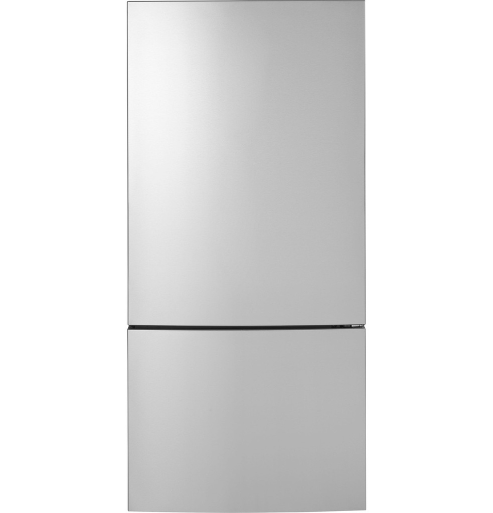 GE GBE17HYRFS 32 inch Counter-Depth Bottom-Freezer Refrigerator with 17.7 cu. ft. Capacity, ENERGY STAR Rated and Edge-to-Edge Glass Shelves in Stainless Steel